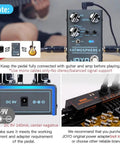Digital Reverb Guitar Pedal With Nine Modes Including Spring Church Plate Shimmer And More MOD Control And Trail Bypass Atmosphere R14 with connection cables and power adapter visible.
