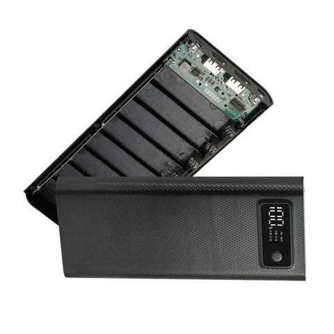 Totally Legit Battery Pack Enclosure With Dual USB Charging Ports For Fast Charge Power Bank Shell and Badass DIY Electronics Case, showing electronic components and sleek design.