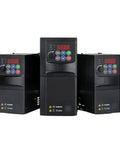 Budget Friendly 220V 380V VFD Variable Frequency Drive Inverter For Motors 1.5 2.2 3.7 4 5.5KW Speed Controller Easy Install Energy Saving Durable Silver Aluminum Case, black display unit