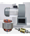 Heavy Duty Industrial Centrifugal Blower Fan Built to Crush the Heat for Smoke Exhaust Plumbing and Water Damage Restoration motor and components.