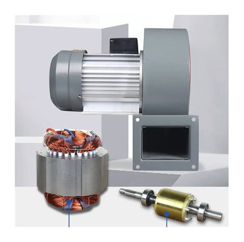 Heavy Duty Industrial Centrifugal Blower Fan Built to Crush the Heat for Smoke Exhaust Plumbing and Water Damage Restoration motor and components.