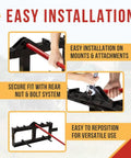Easy installation of 39 Inch Bale Spear For Quick Attach, Heavy Duty Hay Fork with red shaft securing to mount
