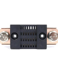 Heavy Duty DC Ammeter Shunt 300A 75mV Manganin Alloy showing copper and plastic components with sturdy build for garage crews.