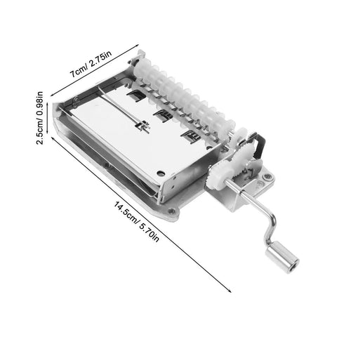 DIY Hand Crank Music Box Mechanism Kit 30-Note Alloy Movement For Crafting Dope Melodies Maker Parts Easy Assembly For DIY Music Box Projects Educational Hands On Music Box Accessories, 14.5cm metal movement