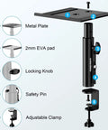 Diagram of Set Of Two Dope Desktop Monitor Stands With Wall Mount Option Clamp Speaker Stands For Studio Monitors, showing features.