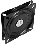 3 Pack 6 Inch Heavy Duty Bar Stool Swivel Plate Replacement Featuring 360 Degree Smooth Spin Square Base close-up of black iron swivel base.