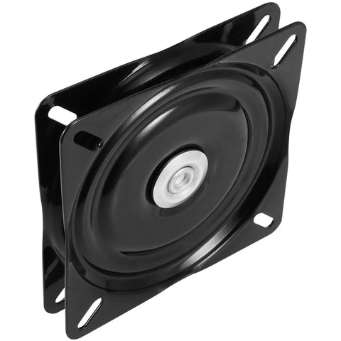 3 Pack 6 Inch Heavy Duty Bar Stool Swivel Plate Replacement Featuring 360 Degree Smooth Spin Square Base close-up of black iron swivel base.