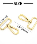Heavy Duty Gold Zinc Alloy Swivel Lobster Clasps With Push Gate Snaphooks Built Tough For Keychains And Purse Making. Size 60mm by 38mm.