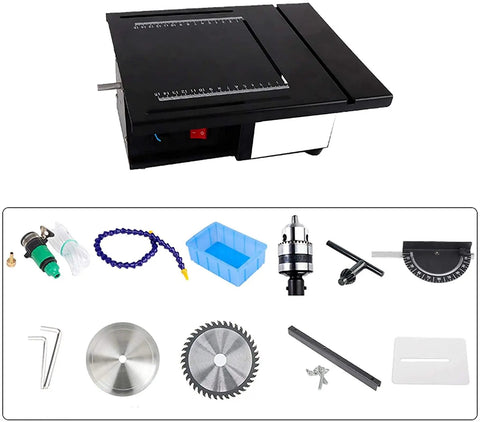 Compact Portable Benchtop Table Saw Packing An Amped Up 1800 Watt Motor And Slick 0 To 90 Degree Adjustments for wood and metal cutting accessories.