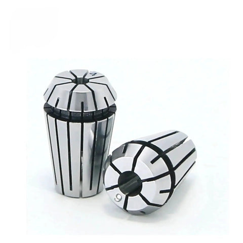 Solid ER11 Spring Collet For CNC Routing Fits 1-8mm Tools With Super Tight Accuracy And Smooth Grip showing precision design and steel material.