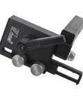 Beefy Aluminum Miter Track Stop for T-Slot Router Table with adjustable sliding limiter, left short alloy accessory in black finish.