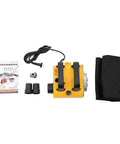 Pro Grade Electric Wall Planer With Beefy Adjustable Cutting Depth And Heavy Duty Tungsten Blades For Hassle Free Drywall Prep and Concrete Smoothing, showing components and accessories.