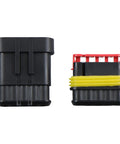 Get Your Wires And Connectors Tight With This Awesome 800 Piece Automotive Weather Pack Connector Kit Featuring Brass Terminals Seals And Multiple Pin Sizes For Rock Solid Sealed Electrical Jobs. black automotive Weather Pack connectors with yellow seal and red lock