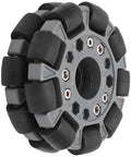 100mm gray plastic omni wheel with rubber rollers for robotic platforms