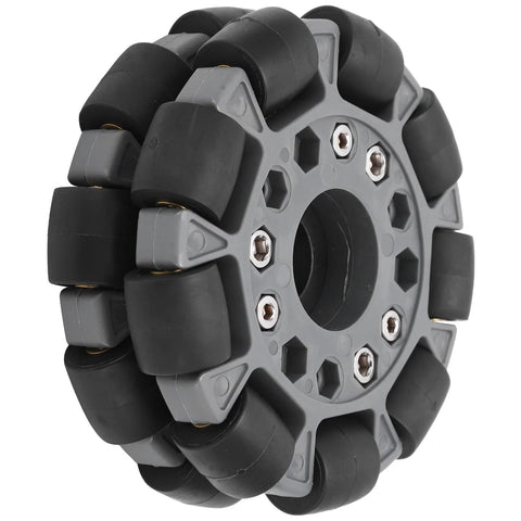 100mm gray plastic omni wheel with rubber rollers for robotic platforms