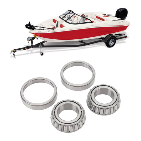 Boat trailer with All In One Trailer Wheel Hub Bearings Kit With L44643 Inner And Outer Bearings And Grease Seals Races