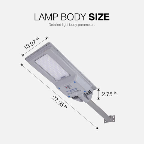Beast 1000W Solar Street Light Outdoor Flood Light 80000 Lumens Dusk To Dawn with dimensions shown