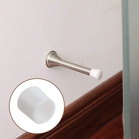 Door Stop Bumper Tips 0.39 Inch Rubber Stopper Caps For Door And Wall Protection White 20 Pieces Universal Fit installed