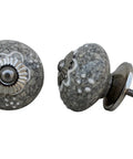 Heavy Hitter 50 Pack White Ceramic Flower Drawer Handles For Kitchen Cabinet Hardware And Dresser Pulls Featuring Smooth Rounded Corners Slick Easy Install grey and white flower knob