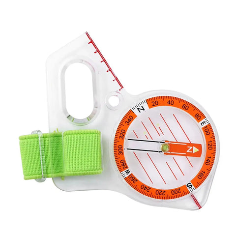 Must Have Outdoor Map Reading And Orienteering Thumb Compass With Integrated Navigation Map Ruler, green strap