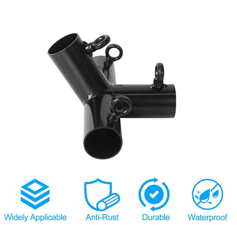 2 Inch Inner Diameter Canopy Connector Kit With 120 Degree High Peak Angles Includes 10 Leg Frame Brackets For Carport Gazebo Shed Greenhouse Fits EMT Pipes Under 2 Inches Black
