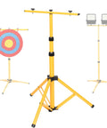 Adjustable Foldable Metal Archery Target Stand With Tripod Design For Backyard Range Practice, Height Adjustable 25 To 63 Inches