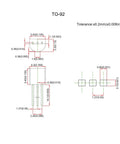 Technical diagram of General Purpose Transistor Kit With 400 Pieces In TO92 And MOSFETs including dimensions and tolerances.