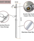 Dual Head Truck Tire Pressure Gauge With Plastic Scale Plate, Zinc Alloy Heads, Push Pull Chucks For Outer And Inner Wheels, 30 Degree Reverse Head For Tight Valves, Hanging Ring For Easy Storage, Precise Pressure Readouts, 12.2 inch stainless steel body