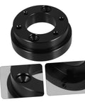 Black Riser Adapter Plate for Racing Cars, Durable Bolt On Car Accessory That Boosts Style and Fit, close-up details shown