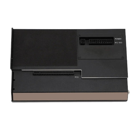 Top view of a Level Up Your Laptop Rig With This Badass External Gpu Dock Featuring Thunderbolt 3 Support, Pcie 3.0 X4 Speed, Built In M.2 Nvme Bay, And Gigabit Ethernet Port For Seamless Plug And Play Setup.