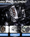 Beefed Up 110 Amp 12 Volt Alternator Replacement For Nissan Altima 2013 To 2018 2.5L L4 With CW 6 Groove Pulley installed