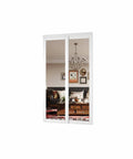 Mirror Sliding Closet Door 48 Inch Wide Double 25 Inch Panels 80 Inch Tall With Hardware Track Kit And Floor Guide installed view