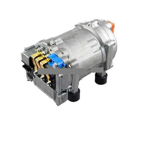 Premium 24V AC Electric Compressor Kit For Cars Trucks And Heavy Vans Easy Drop In Install heavy duty compressor with connectors.