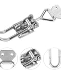 Rock Solid Stainless Steel Toggle Latch Clamp With Adjustable Movable Spindle For Jigging Tool Fixtures close-up view of durable mechanism.