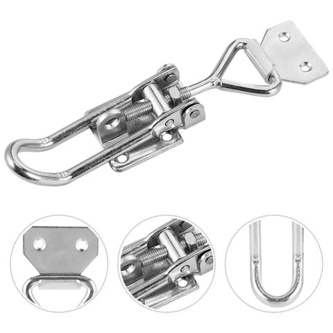 Rock Solid Stainless Steel Toggle Latch Clamp With Adjustable Movable Spindle For Jigging Tool Fixtures close-up view of durable mechanism.