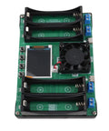 Straight Up Battery Diagnostics With This 4 Channel Capacity Tester Module showing internal components and battery slots for Li Ion Li Po cells.