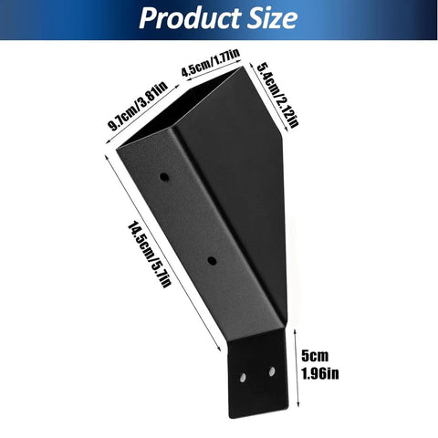 Four Pack 45 Degree Angle Support Brackets For Pergola Kit And Decks Heavy Duty Steel Black Finish For Wood Posts Gazebos Garage Tree House Indoor Outdoor Use