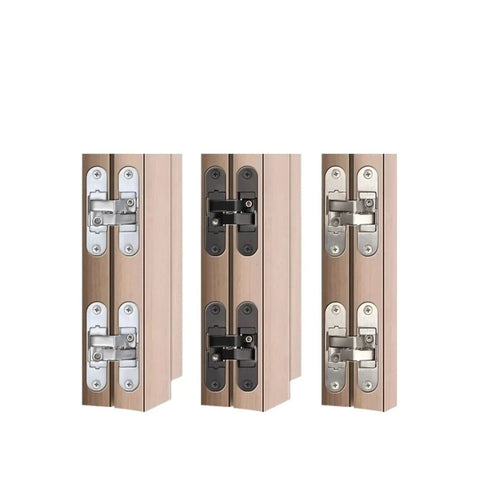 Hidden Cross Hinge For Interior Wood Doors Adjustable Mount 180 Degree Swing For Wider Access No Visible Hardware
