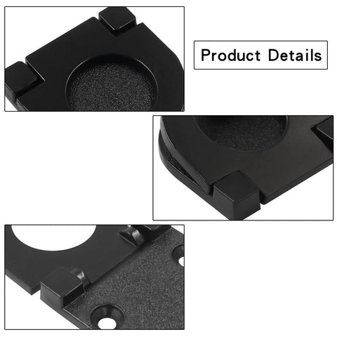 Close-up of black 2 Pack Recessed Flush Mount Ring Pull Handles for cabinets and drawers, hidden recessed type with screws, zinc alloy