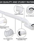 Flexible Bathtub Drain Pipe With Super Sleek Low Profile Flat 1 1/2 Inch P Trap Engineered For Zero Leak Hookups In Freestanding Tub Setups Complete With No Sweat Setup shown with ABS plastic and slip-joint fittings.