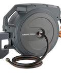 Retractable Garden Hose Reel With 5/8 Inch 90 Foot Hose, Wall Mounted With 180 Degree Metal Bracket, Lock At Any Length