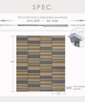 Adjustable Sliding Panel Track Blinds For Large Windows And Patio Doors, 45.8 To 86 Inches Wide And 96 Inches High shown in diagram