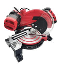 Rock Solid 1800w Circular Miter Saw Kit With 45 Degree Angle Capability For Fast Wood And Aluminum Cutting, featuring red body and blade guard.