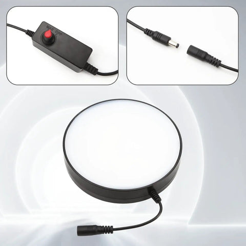 LED Ring Light Illuminator For Lab Microscopes With Adjustable Brightness From Dim To Full White Pure LED Light And Power Adapter Replacement Accessory For Stereo Microscopes US Plug And Play Ready, 134-135mm ring