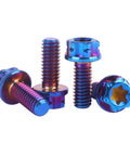 Set Of 4 Titanium Torx Head Flange Bolts M4 10mm 15mm 20mm Burnt Blue For Motorcycle And Bicycle Ultra Lightweight High Strength Hardware Built