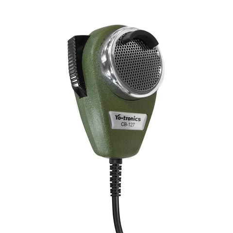 Noise Cancelling 4 Pin Metal Plug Dynamic CB Microphone for Ham Radio and Truckers, Rugged Trucker Mic Ranger Green