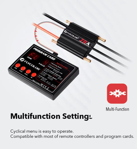 70A Waterproof Brushless ESC Electronic Speed Controller With 5.5V 5A BEC And XT60 3.5mm Banana Head Connector and program card
