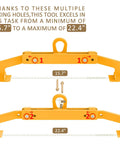 Heavy Duty Vertical Drum Clamp That Hoists 1100 Lb Steel Or Plastic Barrels With Ease For Warehouse Jobs And Industrial Moves Without Breaking The Bank with adjustable openings from 15.7" to 22.4".