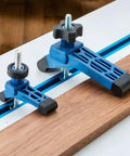 Bit Saver Hold Down Clamps For CNC Routers, Five And A Half Inch Long By One And A Quarter Inch Wide, Two Pack on a T-track table