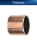 Close-up of a bronze sintered oilless bushing, part of Set Of Ten Heavy Duty Sleeve Bearings With 10mm Bore And 12mm OD.